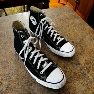 Men’s Converse Size 13 All Star High Top Black/White Sneakers